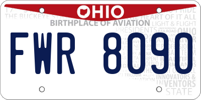 OH license plate FWR8090