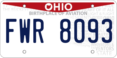 OH license plate FWR8093