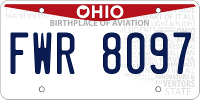OH license plate FWR8097