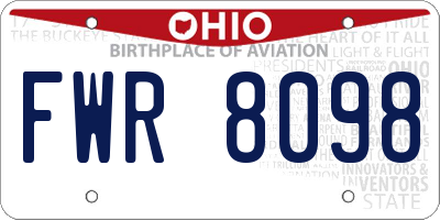 OH license plate FWR8098