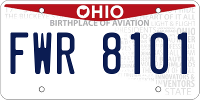 OH license plate FWR8101