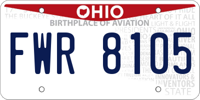 OH license plate FWR8105