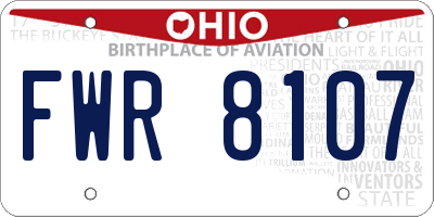 OH license plate FWR8107