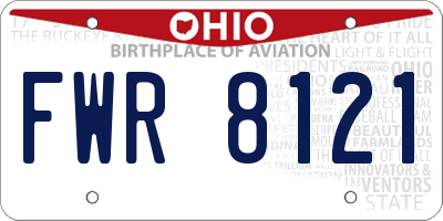 OH license plate FWR8121