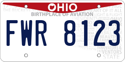 OH license plate FWR8123