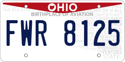 OH license plate FWR8125