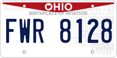 OH license plate FWR8128