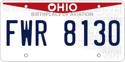 OH license plate FWR8130