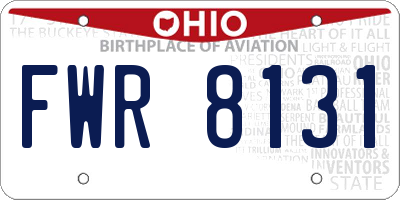 OH license plate FWR8131