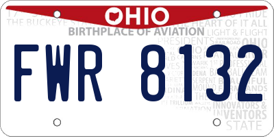 OH license plate FWR8132
