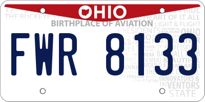 OH license plate FWR8133