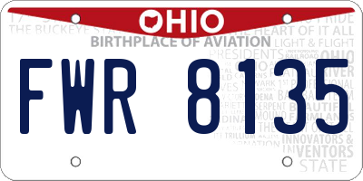 OH license plate FWR8135