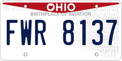 OH license plate FWR8137