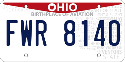 OH license plate FWR8140
