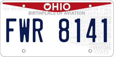 OH license plate FWR8141
