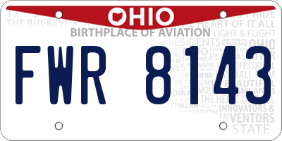 OH license plate FWR8143