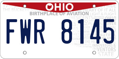 OH license plate FWR8145