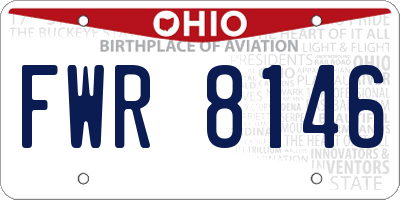 OH license plate FWR8146