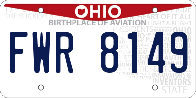 OH license plate FWR8149