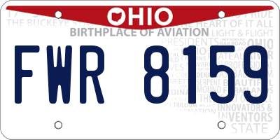 OH license plate FWR8159
