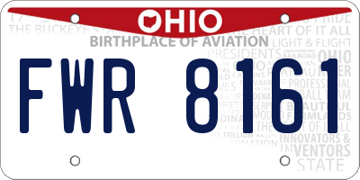 OH license plate FWR8161