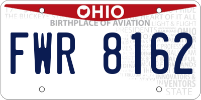 OH license plate FWR8162