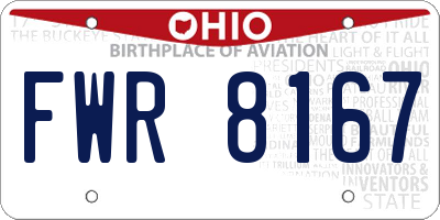 OH license plate FWR8167