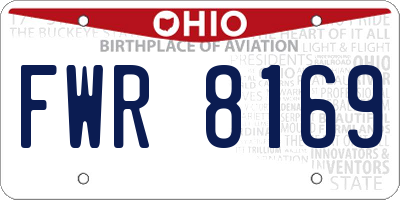 OH license plate FWR8169