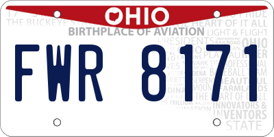 OH license plate FWR8171
