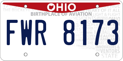 OH license plate FWR8173
