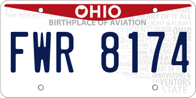 OH license plate FWR8174