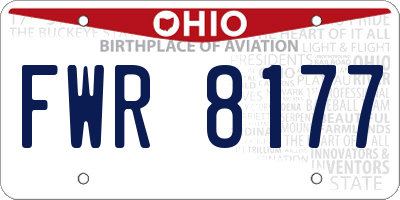 OH license plate FWR8177