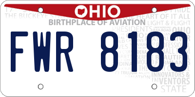 OH license plate FWR8183