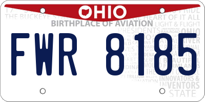 OH license plate FWR8185
