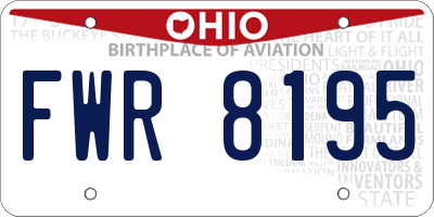 OH license plate FWR8195
