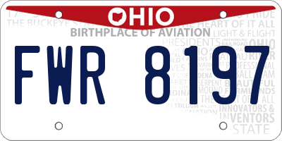 OH license plate FWR8197