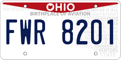 OH license plate FWR8201