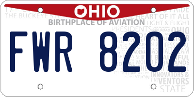 OH license plate FWR8202