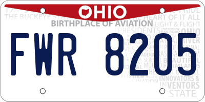 OH license plate FWR8205