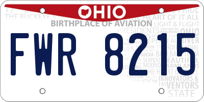 OH license plate FWR8215