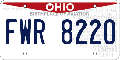 OH license plate FWR8220