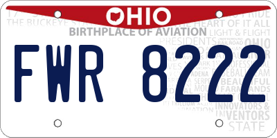 OH license plate FWR8222