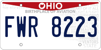 OH license plate FWR8223