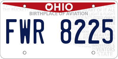 OH license plate FWR8225