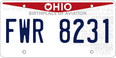 OH license plate FWR8231