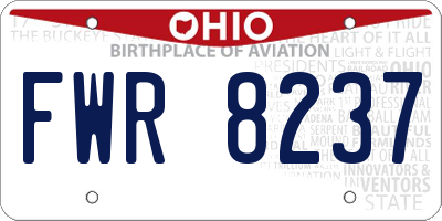 OH license plate FWR8237
