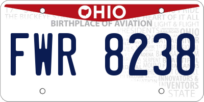 OH license plate FWR8238