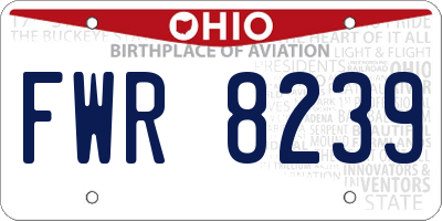 OH license plate FWR8239