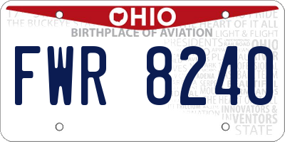 OH license plate FWR8240
