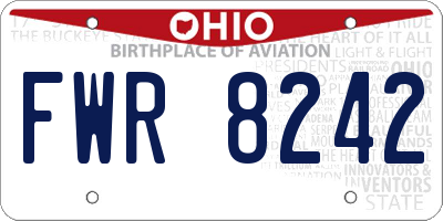 OH license plate FWR8242